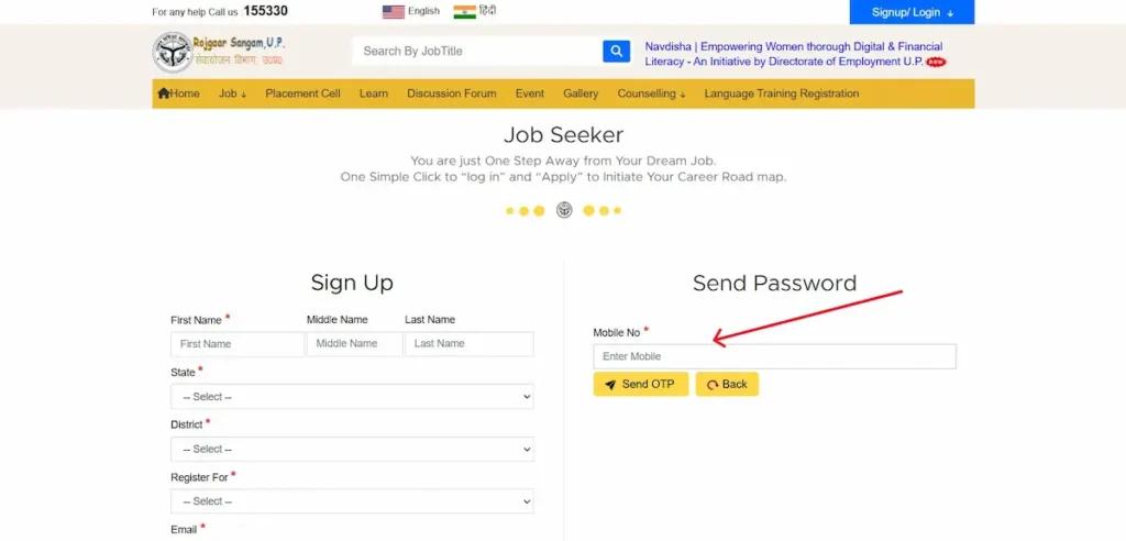 enter Registered mobile number